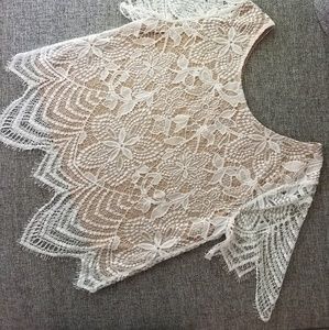 White lace crop top from Express